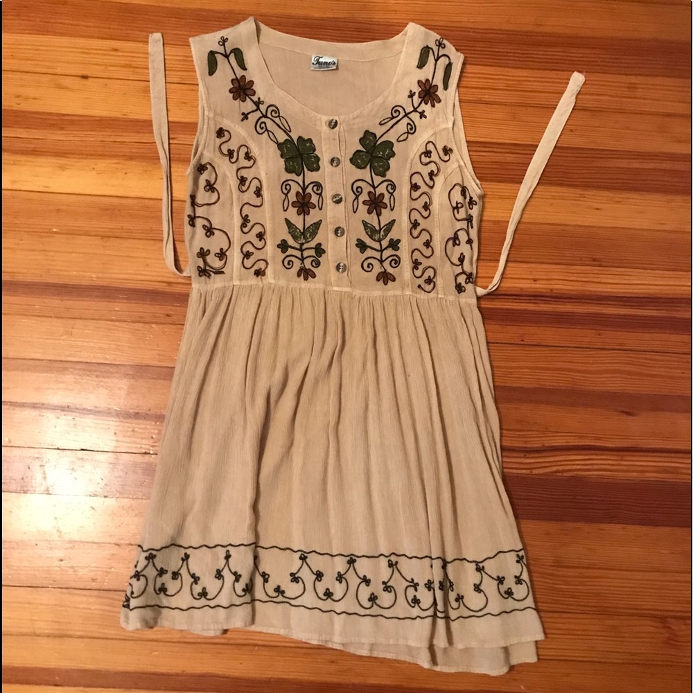 Tan flower dress